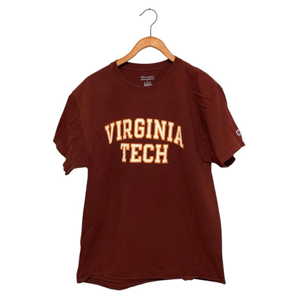 Virginia Tech Hokies Maroon S/S T-Shirt Men's Size L Champion NCAA